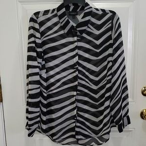 Lane Bryant Zebra Print Sheer Long Sleeve Size 18/20
